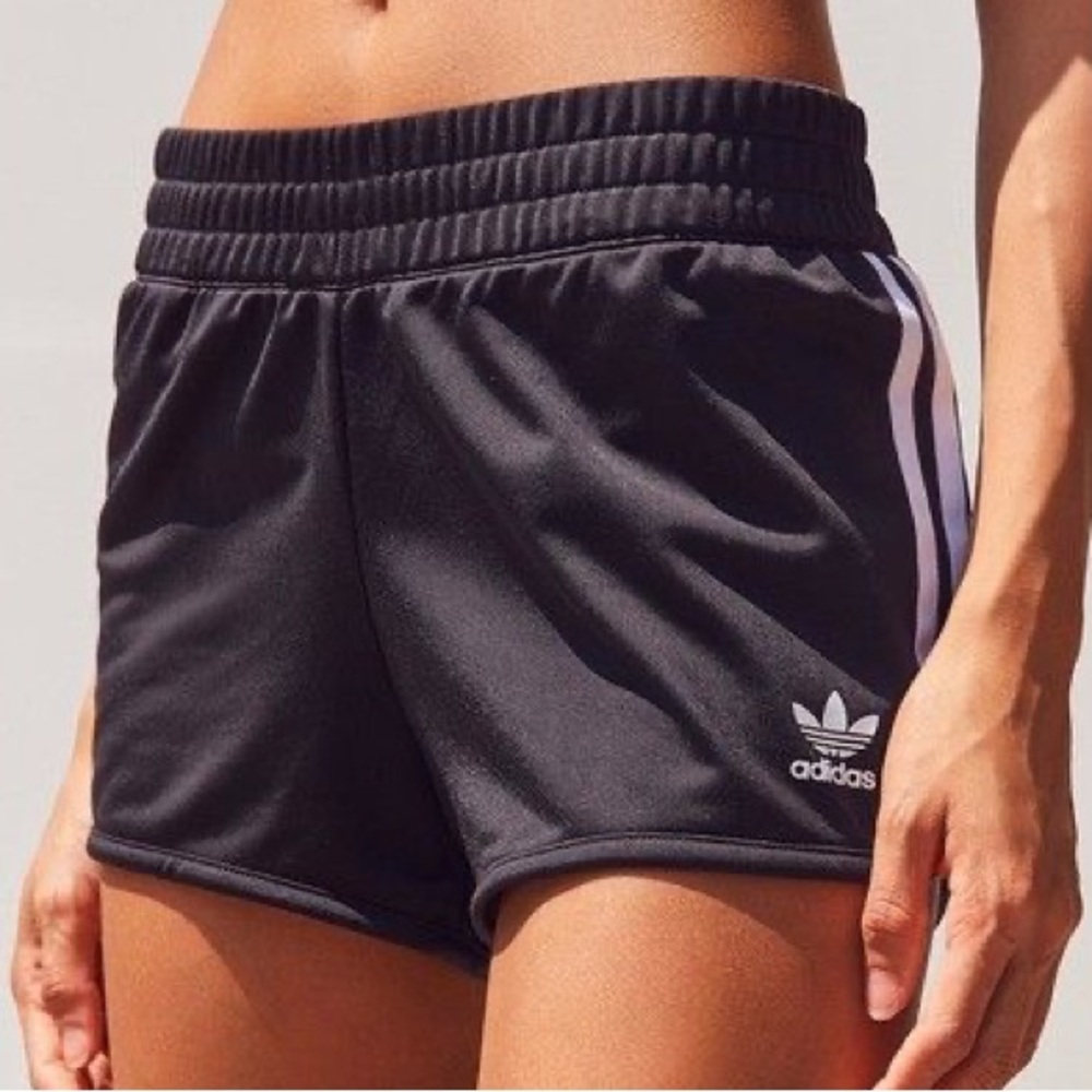 Adidas Women's Black and White Athletic Micro Shorts